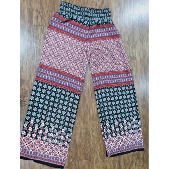 Joe B J Benbasset Women Burgundy Palazzo Pant Size Large Elastic Waist - Picture 1 of 10